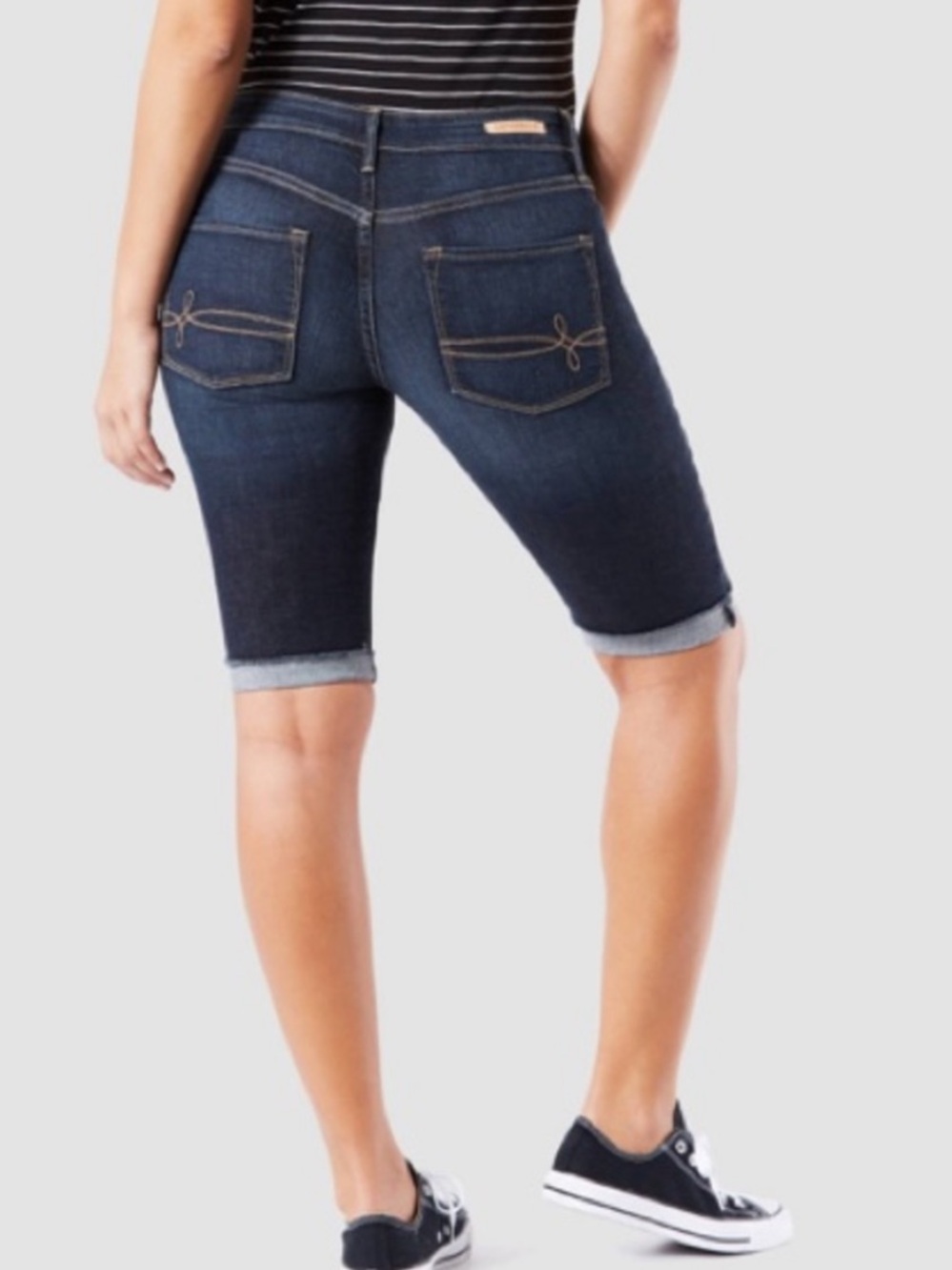 Denizen Levi's Modern Skinny Dark Indigo Bermuda Denim Shorts